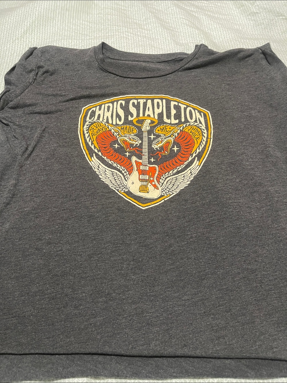 Women’s Chris Stapleton Charcoal Graphic Tee - Dark Gray with Orange Logo